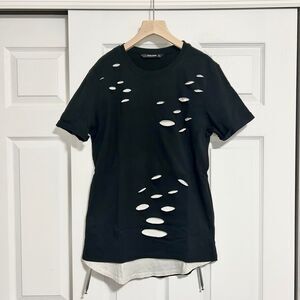 Black Mens Much More Cutout Tshirt